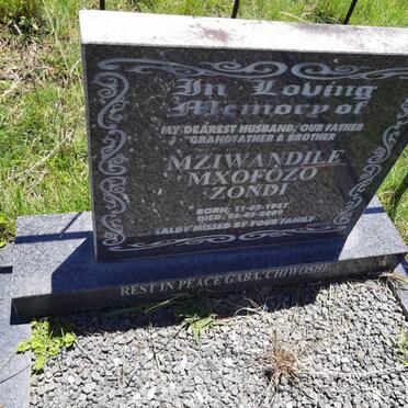 MZIWANDILE Mxofozo Zondi 1947-2009