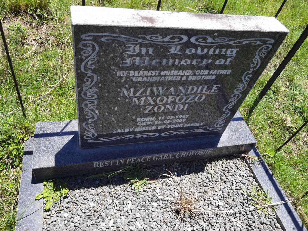 MZIWANDILE Mxofozo Zondi 1947-2009