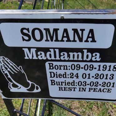 SOMANA Madlamba 1918-2013