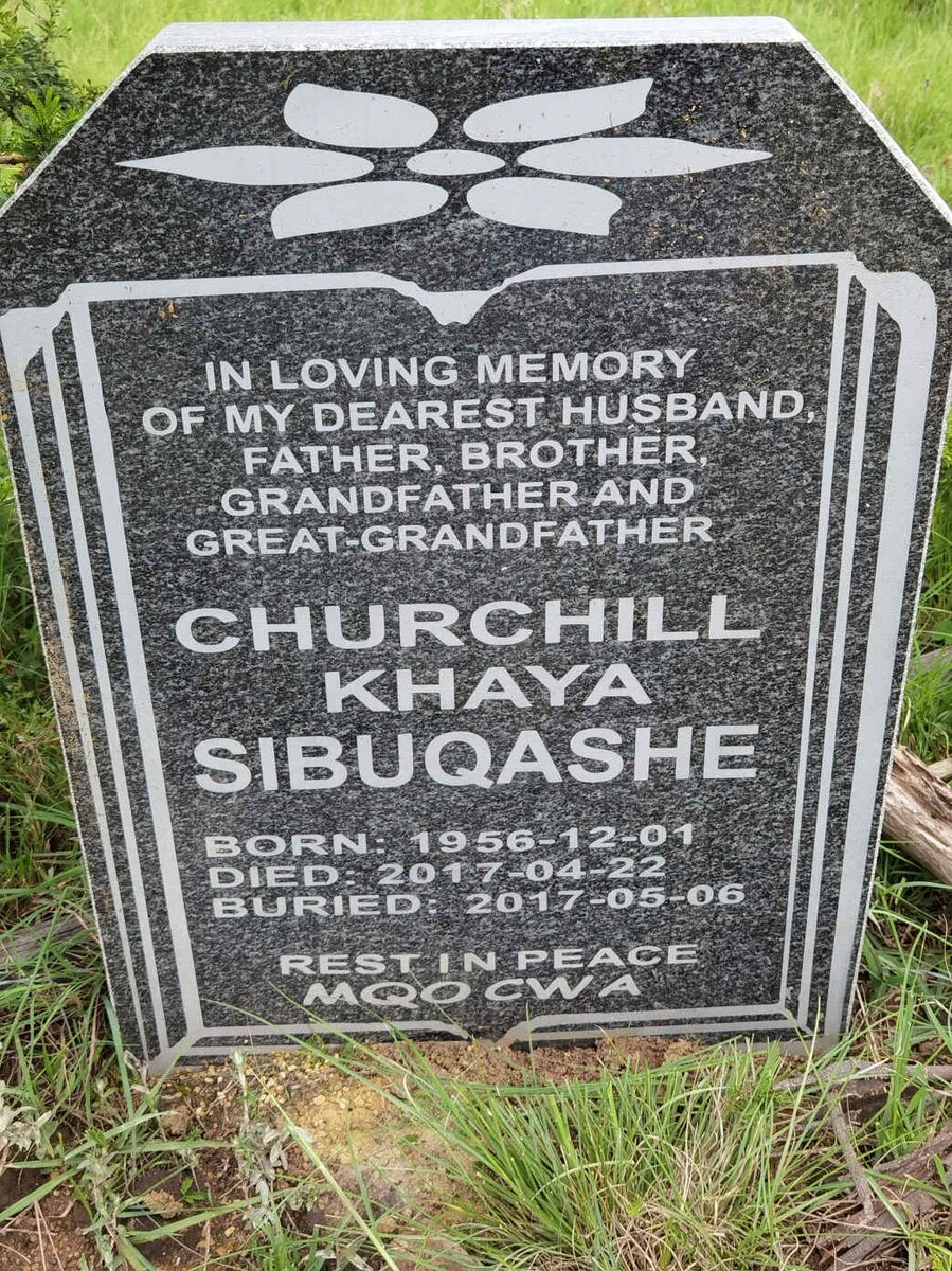SIBUQASHE Churchill Khaya 1956-2017