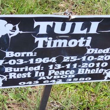 TULI Timoti 1964-2010