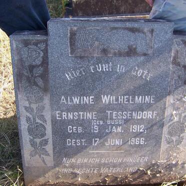 TESSENDORF Alwine Wilhelmine Ernestine nee BUSS 1912-1966