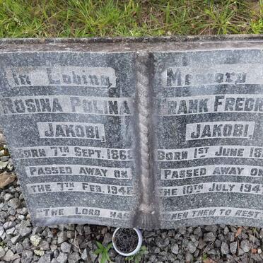 JAKOBI Frank Fredrick 1863-1947 &amp; Rosina Polina 1868-1948