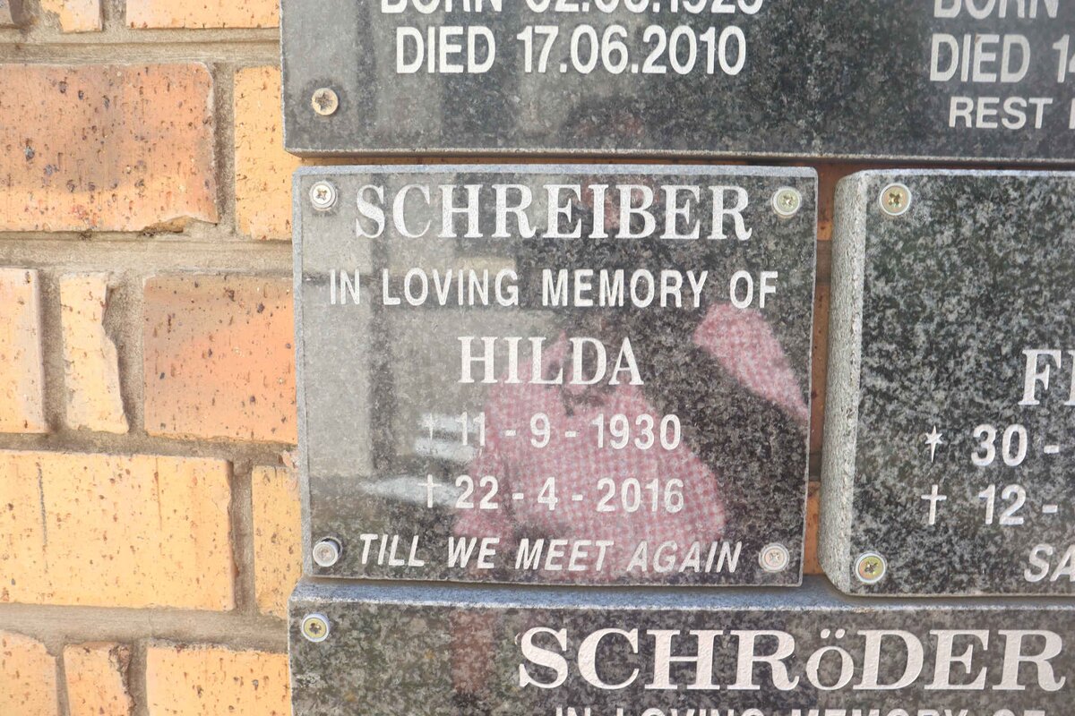 SCHREIBER Hilda 1930-2016