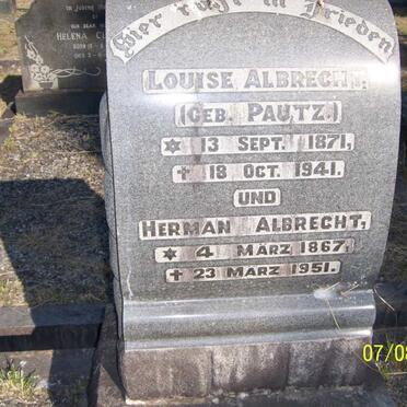 ALBRECHT Herman 1867-1951 &amp; Louise PAUTZ 1871-1941