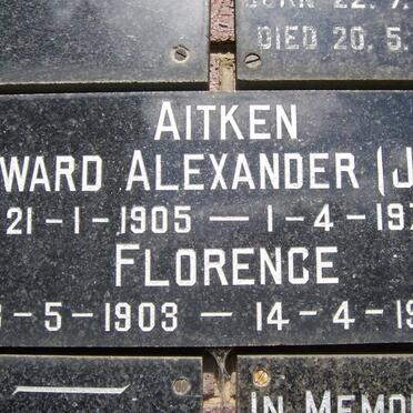 AITKEN Edward Alexander 1905-1976 &amp; Florence 1903-1997