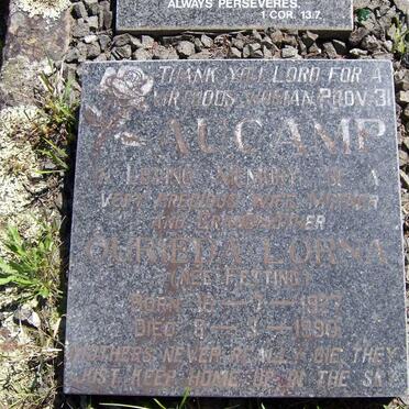 AUCAMP Ourieda Lorna nee FETTING 1927-1990