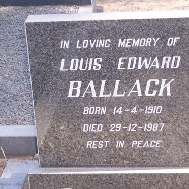 BALLACK Louis Edward 1910-1987
