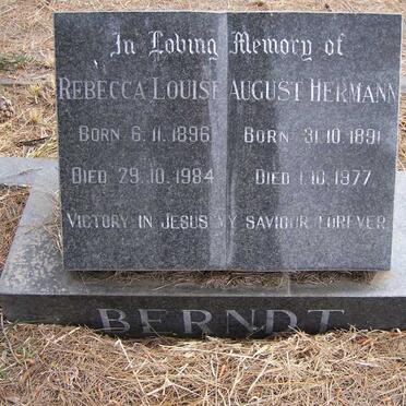BERNDT August Hermann 1891-1977 &amp; Rebecca Louise 1896-1984