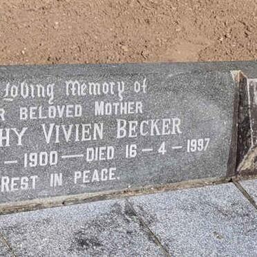 BECKER Wilhelm Theodor 1884-19?2 & Dorothy Vivien 1900-1997