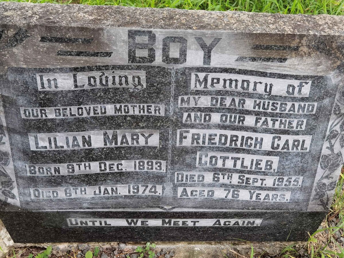 BOY Friedrich Carl Gottlieb -1955 &amp; Lilian Mary 1893-1974