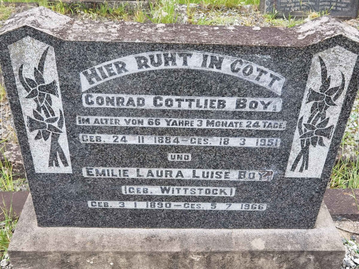 BOY Conrad Gottlieb 1884-1951 &amp; Emilie Laura Luise WITTSTOCK 1890-1966
