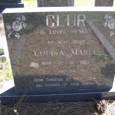 CLUR Louisa Maria 1907-1991