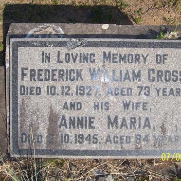 CROSS Frederick William -1927 &amp; Annie Maria -1945