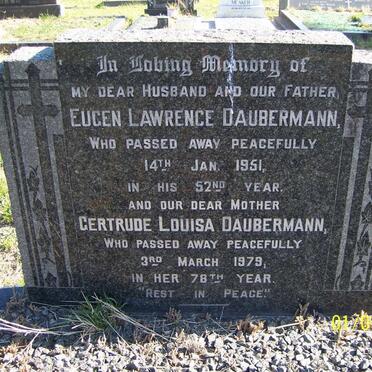 DAUBERMANN Eugen Lawrence -1951 &amp; Gertrude Louisa -1979
