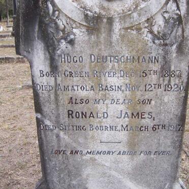 DEUTSCHMANN Hugo 1887-1920 :: DEUTSCHMANN Ronald James -1917