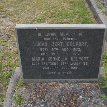 DELPORT Lucas Gert 1872-1937 &amp; Maria Cornelia PETZER 1881-1950