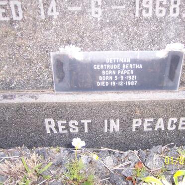 DEMMER Leslie Bryan 1929-1993 & Hilda Rose 1926-1996 :: DETTMAN Gertrude Bertha nee PAPER 1921-1987 _2