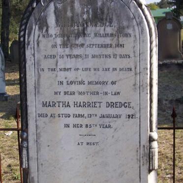 DREDGE William -1881 &amp; Martha Harriet -1921