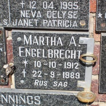 ENGELBRECHT Martha A. 1912-1989