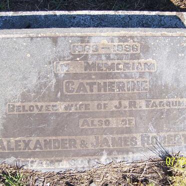 FARQUHAR Catherine 1868-1896 :: ROBERTSON  Alexander :: ROBERTSON James