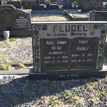 FLUGEL Ernst Rudolf 1893-1973 &amp; Rose Emma Hilda ALBRECHT 1892-1970