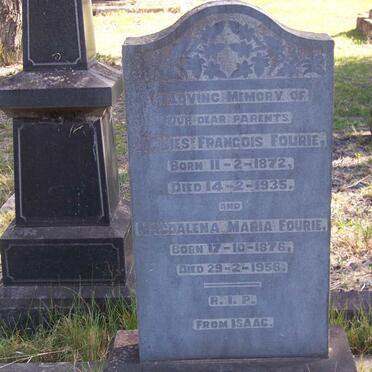 FOURIE Andries Francois 1872-1935 &amp; Magdalena Maria 1876-1956
