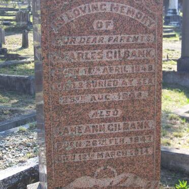 GILBANK Charles 1848-1903 &amp; Jane Ann 1847-1914