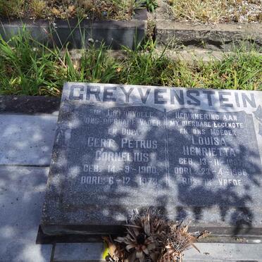 GREYVENSTEIN Gert Petrus Cornelius 1900-1973 &amp; Louisa Henrietta 1897-1968