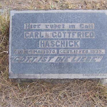 HASCHICK Carl Gottfried 1870-1939 &amp; Maria Louise 1876-1956