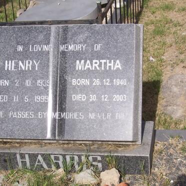 HARRIS Henry 1935-1999 &amp; Martha 1940-2003