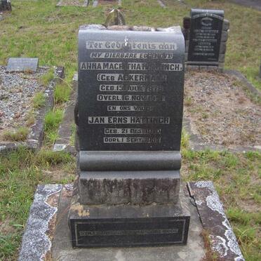 HATTINGH Jan Erns 1870-1937 &amp; Anna Magritha ACKERMANN 1878-1931