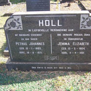 HOLL Petrus Johannes 1893-1971 &amp; Jemima Elizabeth 1904-1991