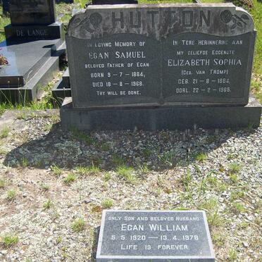 HUTTON Egan Samuel 1884-1968 &amp; Elizabeth Sophia VAN TROMP 1884-1965 :: HUTTON Egan William 1920-1978