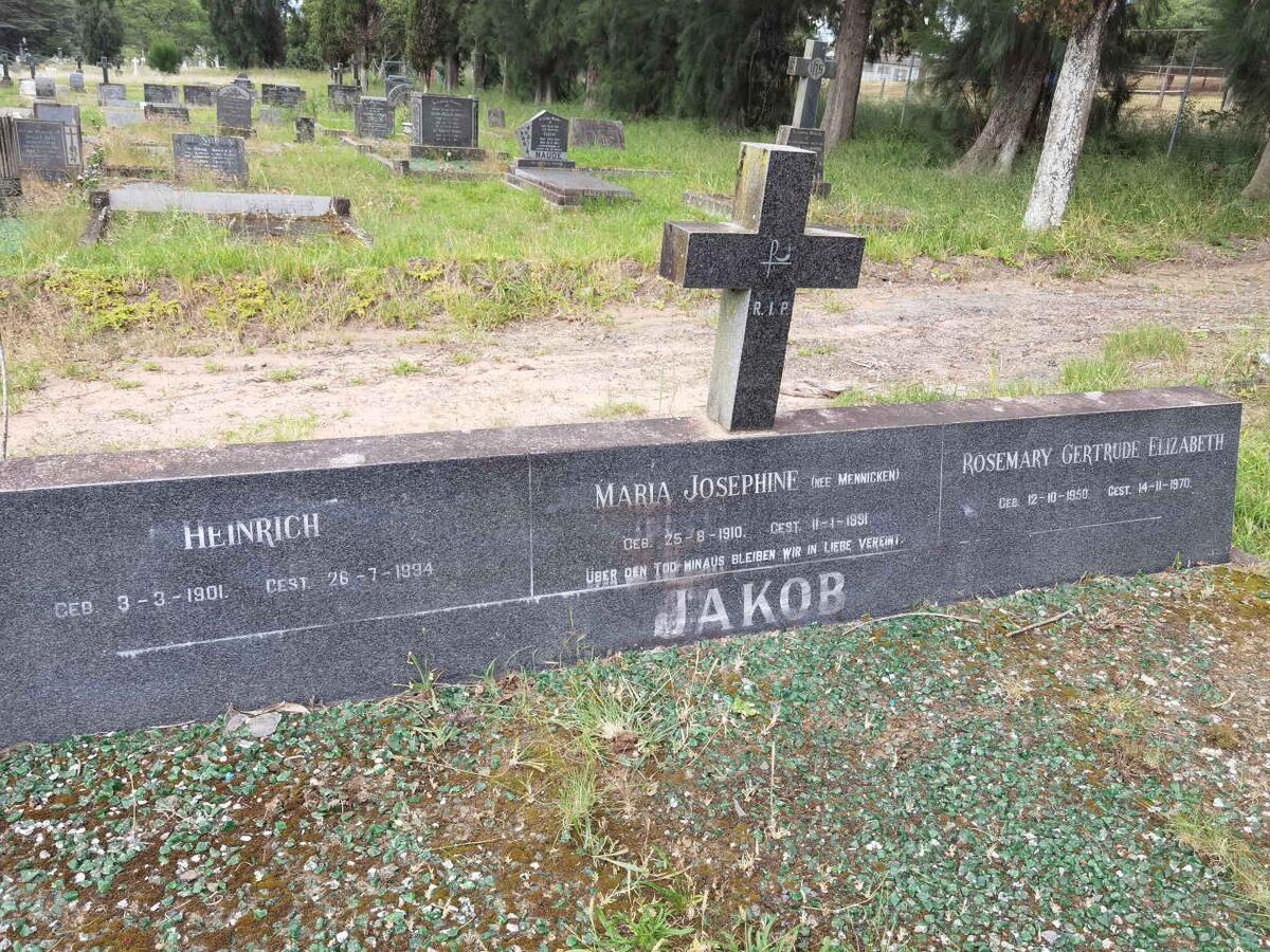 JAKOB Heinrich 1901-1994 & Maria Josephine MENNICKEN 1910-1991 :: JAKOB Rosemary Gertrude Elizabeth 1950-1970
