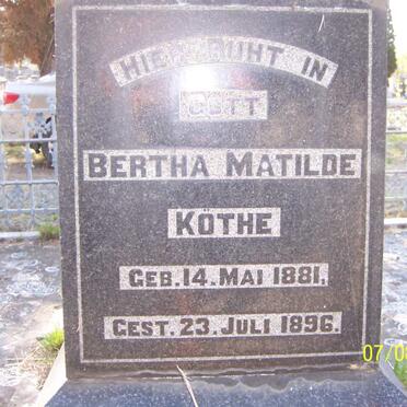 KOTHE Bertha Matilda 1881-1896
