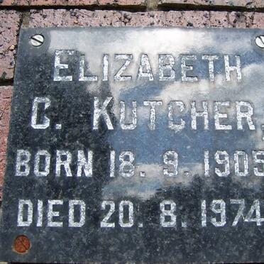 KUTCHER Elizabeth C. 1905-1974