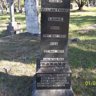 LAURIE William Forbes 1883-1935 &amp; Beatrice Ann 1882-1954