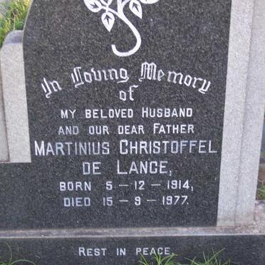 LANGE Martinus Christoffel, de 1914-1977