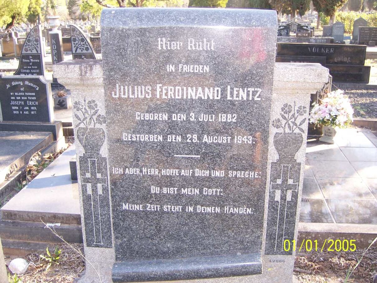 LENTZ Julius Ferdinand 1882-1943