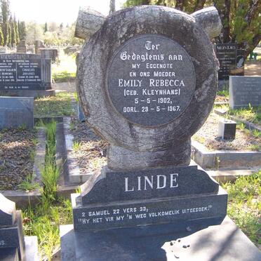 LINDE Emily Rebecca nee KLEYNHANS 1902-1967