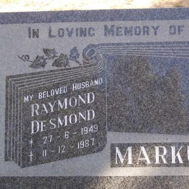MARKUS Raymond Desmond 1949-1987