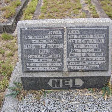 NEL Ferdinand Johannes 1865-1945 &amp; Elsie Sophia DELPORT 1891-1955