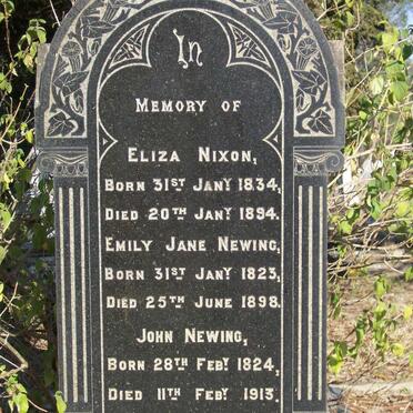 NIXON Eliza 1834-1894 :: NEWING Emily Jane 1823-1898 :: NEWING John 1824-1913