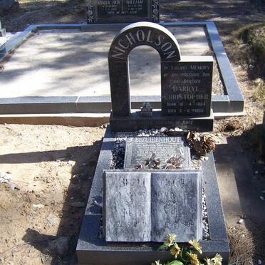 NICHOLSON Darryl Christoper 1984-1986 :: BEZUIDENHOUT Velma Margaret -2001 :: BEZUIDENHOUT Kevin Dan? 19?0-1988