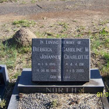 NORTH Diedrick Johannes 1910-1981 &amp; Caroline W. Charlotte 1911-2000