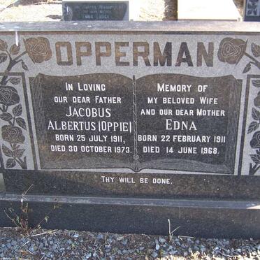 OPPERMAN Jacobus Albertus 1911-1973 &amp; Edna 1911-1968