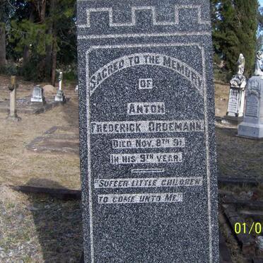 ORDEMANN Frederick Anton -1891