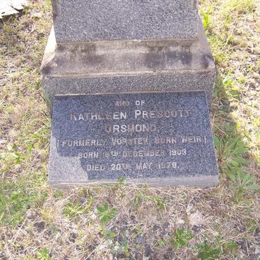 ORSMOND Kathleen Prescott formerly VORSTER nee WEIR 1903-1978