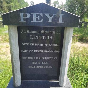 PEYI Lettitia 1953-1998